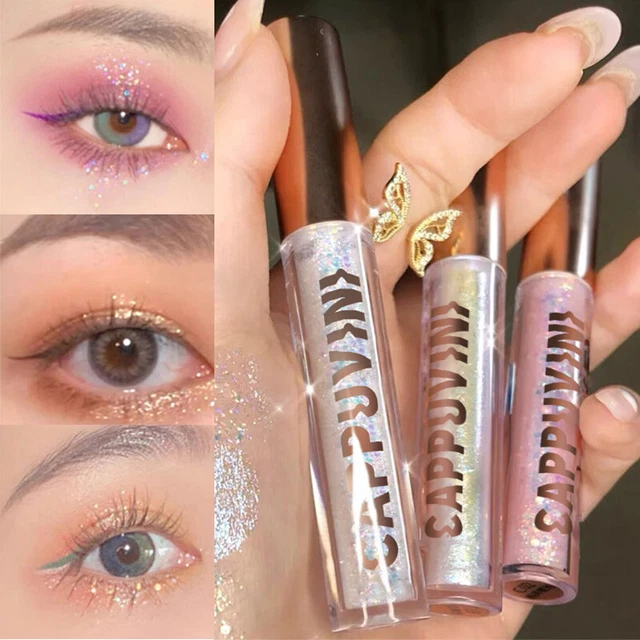 Sombra de ojos brillante diamante para mujer maquillaje desnudo brillante líquido sombra de ojos mineral