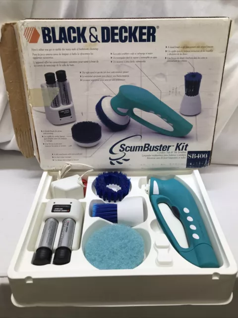 Black & Decker ScumBuster Cordless Scrubber SB400C Kit With Scrub Heads