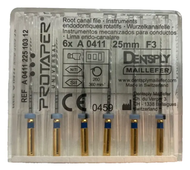 ProTaper by Dentsply Tulsa - Universal Rotary File F3-  Blue 25mm