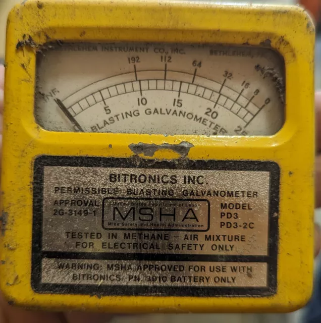 Antique Blasting Galvanometer W/Leather Case