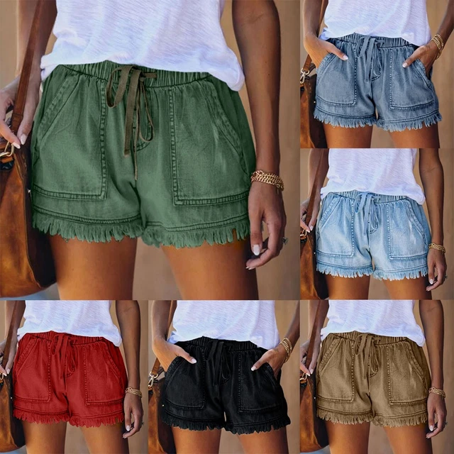 Short Femme Taille Haute Coupe Ample - Cordon De Serrage - Taille S à 2XL - Neuf Avec Étiquettes