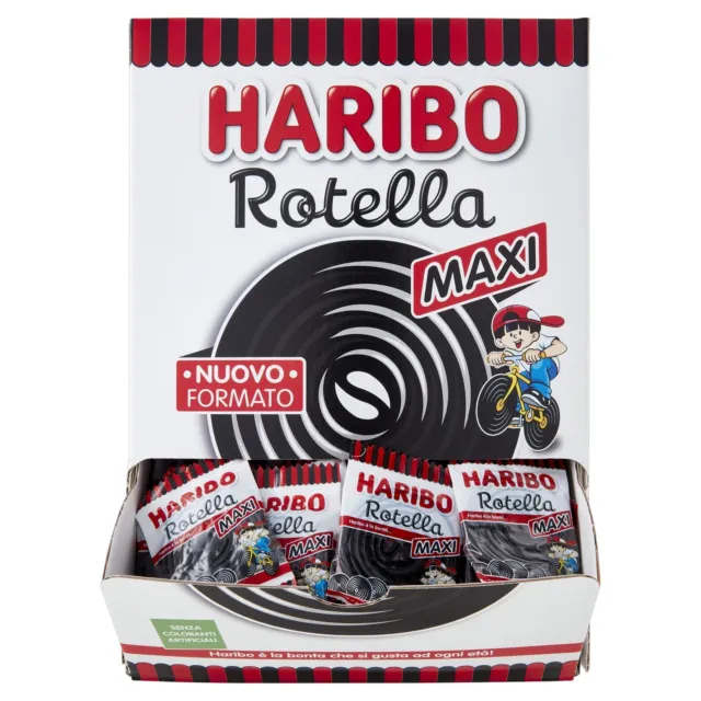 Haribo Maxi Rotella singole caramelle gommose gusto liquirizia 2 kg NUOVE MHD 2/24