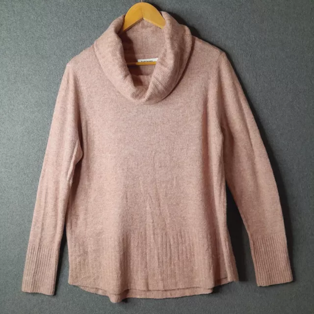 JUST JEANS Womens roll neck knit jumper Size L 16 dusty pink long sleeve soft