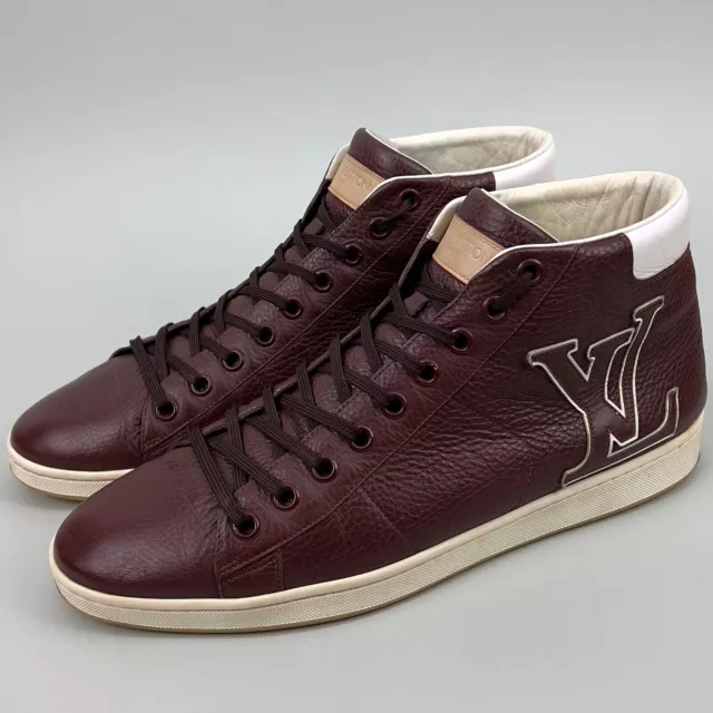 Louis Vuitton Fastball Navy Hi Top Leather Sneakers For Boys And Girls