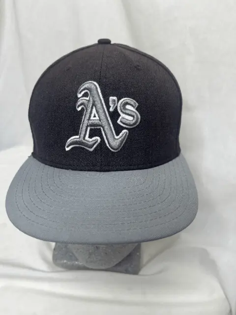 Oakland Athletics A's Hat Cap Fitted 7 1/8 Grey New Era 59Fifty Mens Baseball