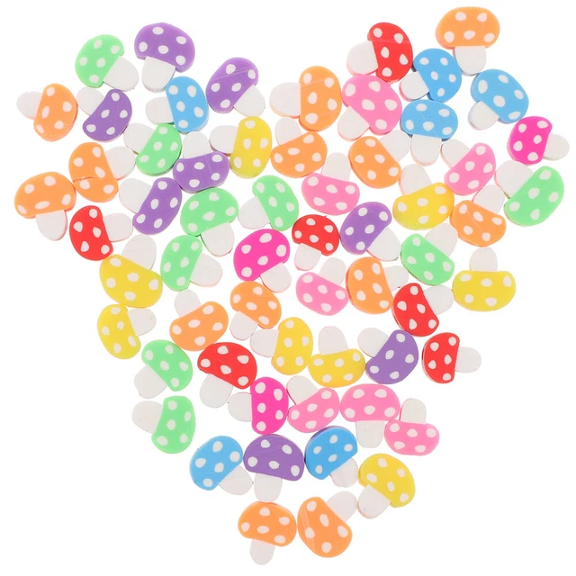 200pcs Perles d'argile polymère Perles d'espaceur de champignons Collier de