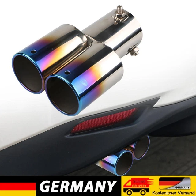 Terminal Di Scarico Auto Okeeyseda - Acciaio Inossidabile, Doppia Uscita, Nero, Diametro 63mm