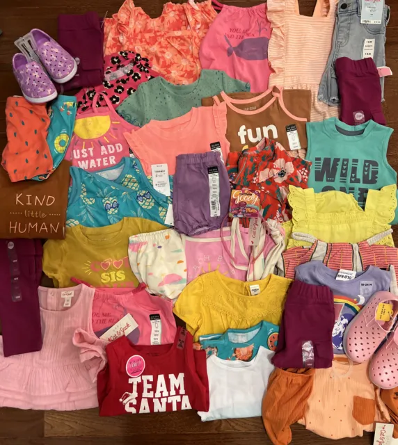 Baby Girls Clothing Lot 40  Size 12/18 Mo Carters-Old Navy-Okie Dokie MSRP $350+