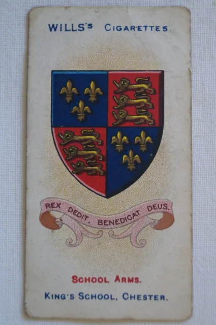 Arms of Public Schools Vintage 1906 Pre WWI Wills Crest Card King's School