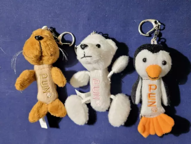 Lot of 3 Plush PEZ Dispensers Arctic Babies Seal Penguin Polar Bear Key Chain