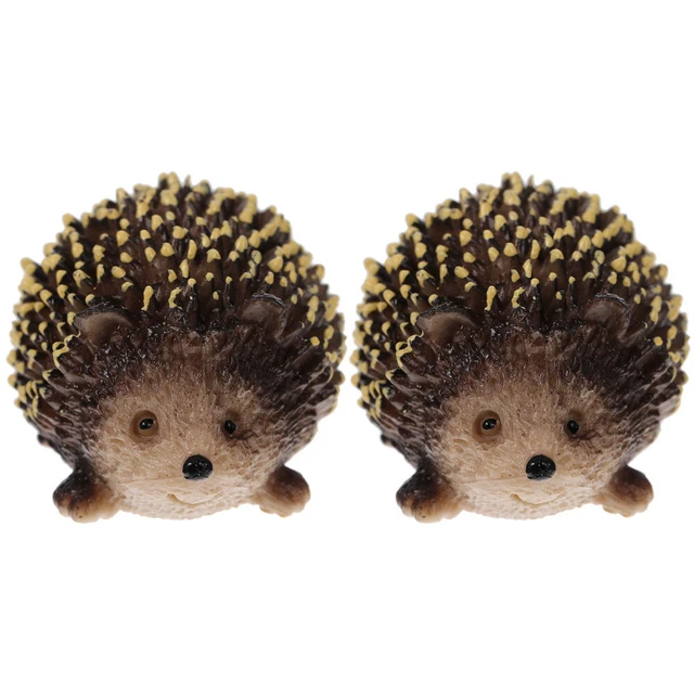 2pcs Outdoor Plastic Landscape Hedgehog Figurine Bonsai Pot Decor