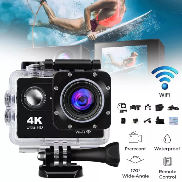 4K WiFi Action Camera RC Sports Camera Underwater Camera Waterproof Vlog Camera