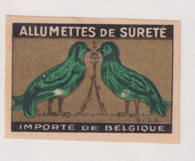 Ancienne  étiquette  Allumettes Belgique   BN150657 Oiseau