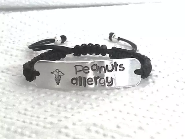 1 x Personalized Medical Allergy Alert Adjustable Bracelet