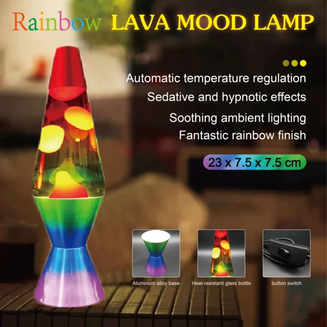 LED Colour Changing USB/Battery Hybrid Rainbow Lava Mood Lamp