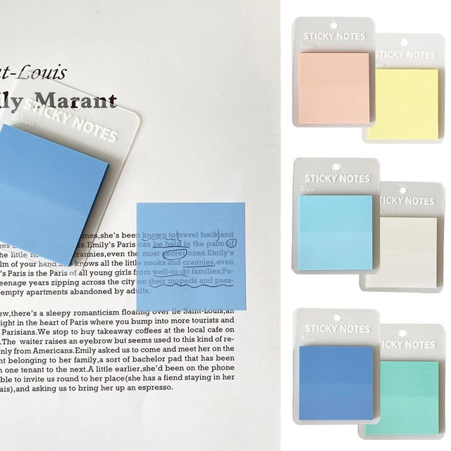50 Sheets Transparent Sticky Note Pads Notepads Journal XPC School V8G9