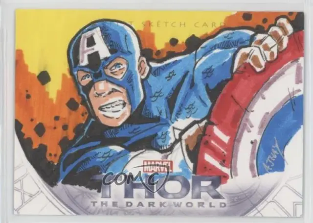 2013 Marvel Thor: The Dark World Sketches 1/1 Captain America Ajhay Cerezo 2po
