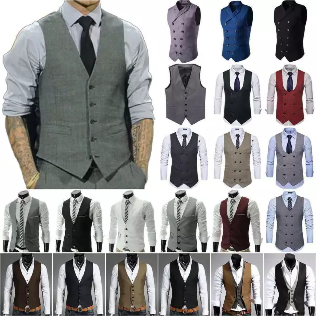 Men's Peaky Blinders Waistcoat Formal Business Blazer Vest Slim Fit Jacket Suit﹏