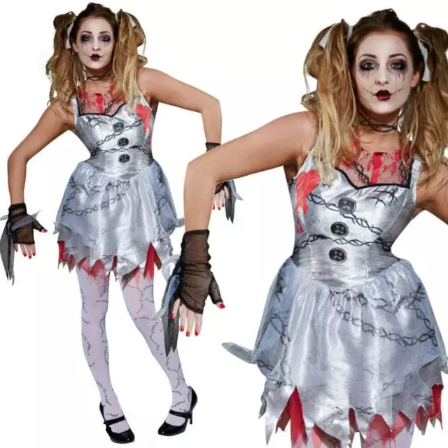 Mortelle Poupée Déguisement Femmes Cassé Poupée Zombie Costume Halloween