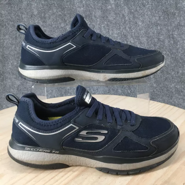 Skechers Shoes Mens 8.5 Burst Training Sneakers Blue Mesh 52610 Lace Up Casual