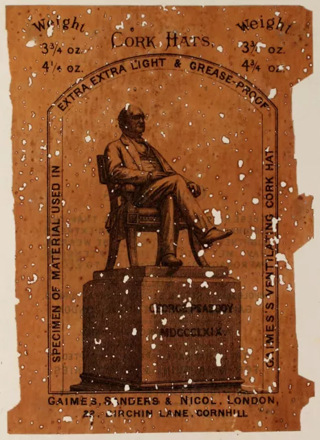 c1870 printed on cork | extraordinarily rare and fragile advertising trade card