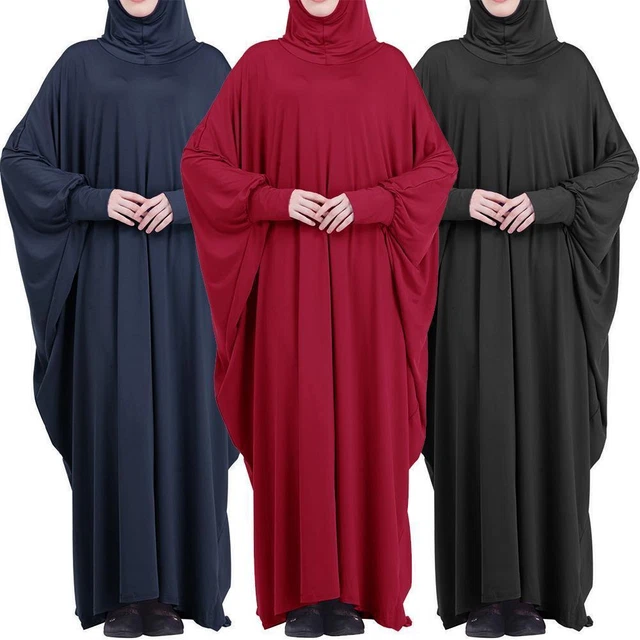 Abito da preghiera musulmano Ramadan unico pezzo donna abaya con cappuccio pieno · U8H1