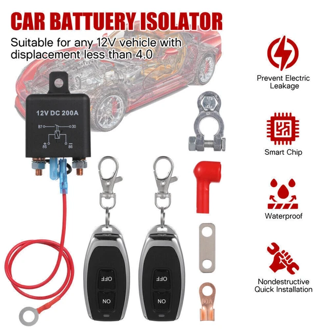CAR BATTERY DISCONNECT Relay Master Kill Cutoff Switch Isolator