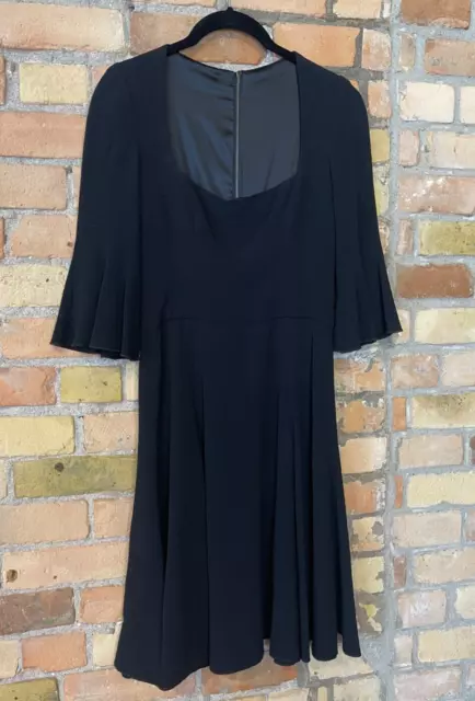 Dolce & Gabbana Gorgeous Black Crepe Flare Flute Sleeve Dress 40 2/4 2