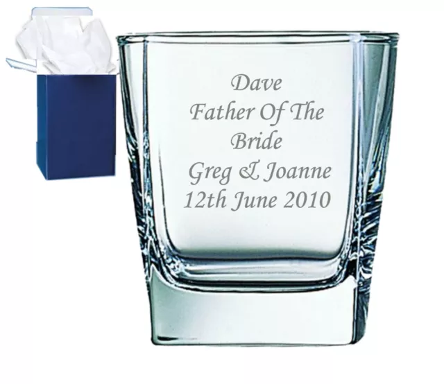 Personalised Engraved Whisky Glass Wedding Best Man, Usher With Free Gift Boxed