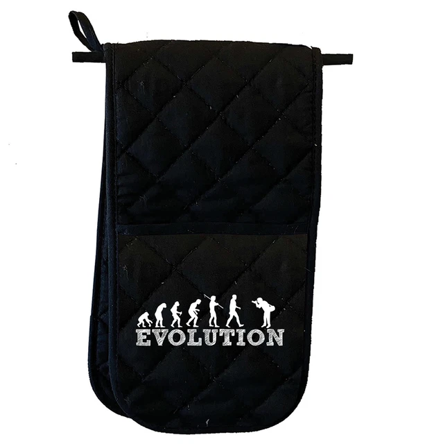 Evolution Photographer Gift Funny Novelty Kitchen Double Oven Gloves Mitt Mitts