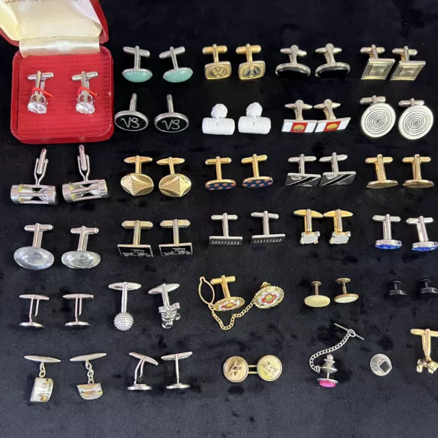 JOB LOT Vintage And Modern Cufflinks & Tie Clips Mens Retro Classic Some Singles