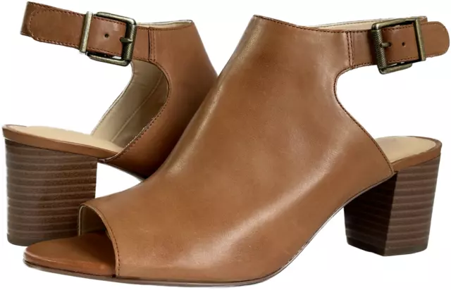 CLARKS WOMEN S DELORIA Gia Heeled Sandal Tan Leather 9 M 43.03 PicClick UK