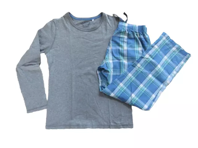 Sanetta Winter Schlafanzug  Pyjama  Set - Grey/blau kariert - Gr.  152