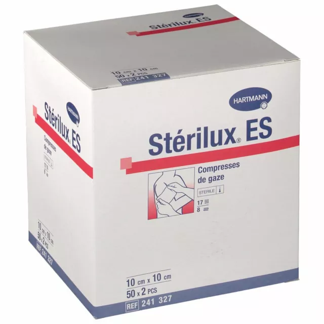 COMPRESSES STERILUX ES STERILES 10 X 10 CM - 50 sachet de 2 compresses