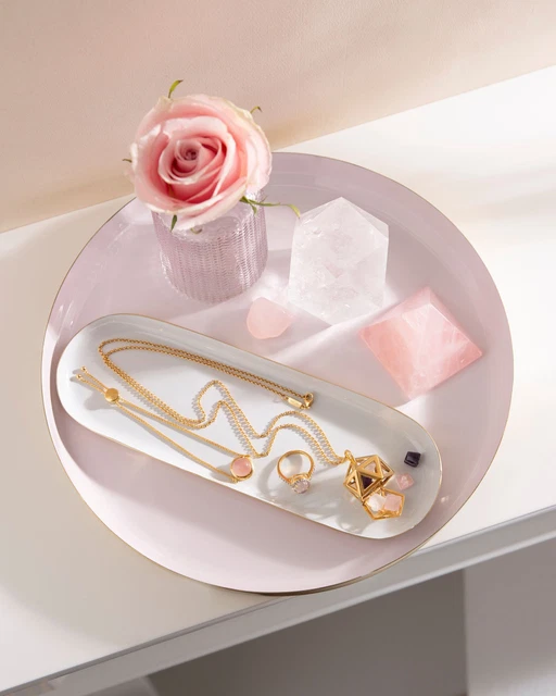 Dekoschale in Blau/Rosa in Gold mit Messing (UVP 49,- €)