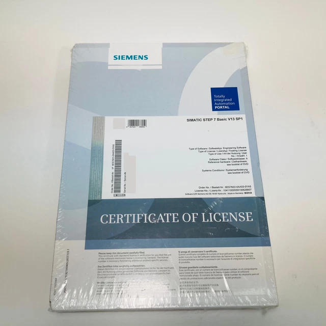 New SIEMENS 6ES7822-0AA03-0YA5 SIMATIC STEP 7 Basic V13 SP1 Floating License