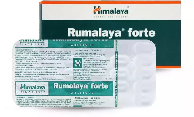 Himalaya Rumalaya Forte 2x30=60 Tabs to improve joint health & back pain relief