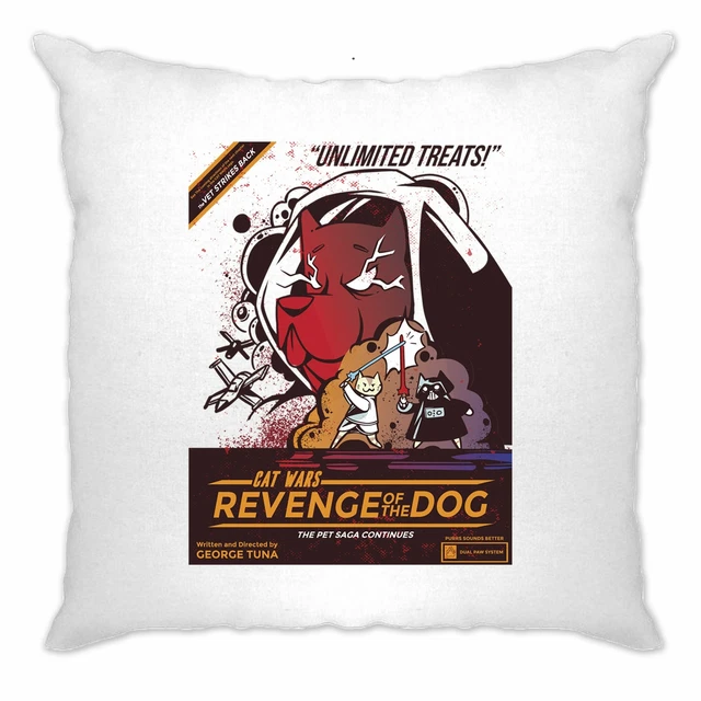 Custodia cuscino Cat Wars 2 Revenge Of The Dog divertente parodia a stelle