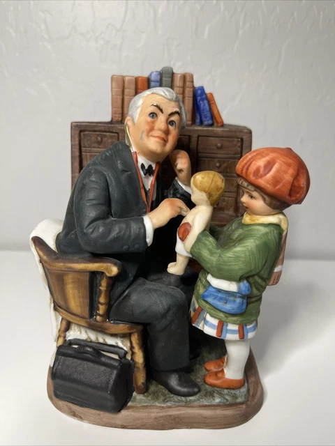 Norman Rockwell Figurine Doctor &  Doll Dave Grossman Saturday Evening Post 1973