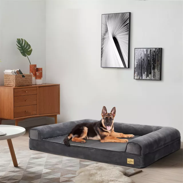 Memory Foam Dog Bed Durable Oxford Waterproof Orthopedic Medium to Large XXL Pet
