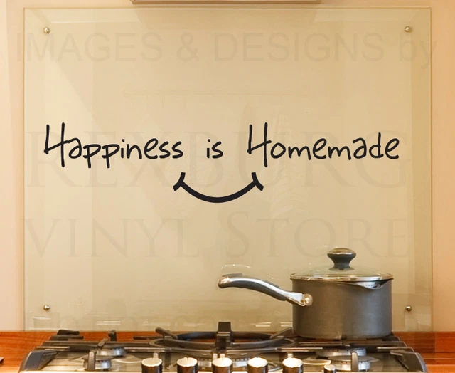 Wall Decal Quote Vinyl Sticker Art Removable Happiness is Homemade Kitchen KI21