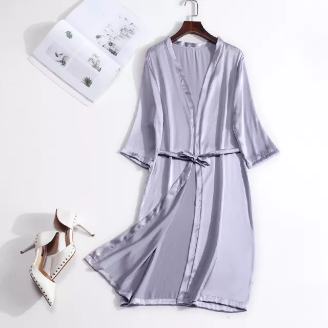 Ladies Girls 100% Silk Sleepwear Silk Bath Robe Nighties size Small