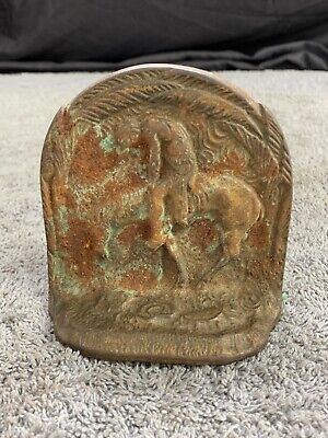 1  Vintage Man On Horse Indian? Rodeo? Cast Iron/Metal/Brass Bookend Heavy Nice!
