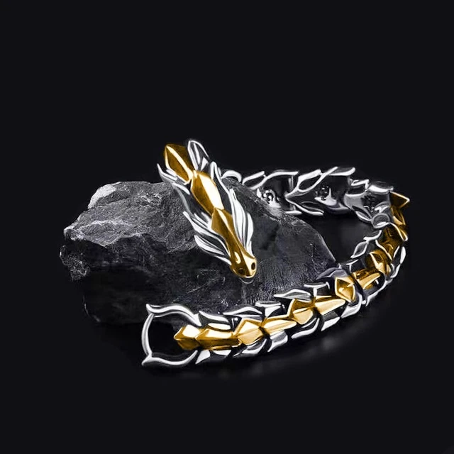 AIDUOMIRZER 3-Piece Men's Bracelet Set - Stainless Steel Braided & Cuff Bracelets With Roman Numerals & Leopard Head - View #6