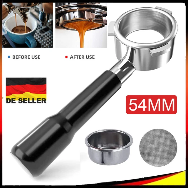 MHW-3BOMBER Astra 54 Mm Bundløst Portafilter, 54 Mm Portafilter Kompatibel Med Sage/Breville Barista Express, BES870XL, BES878, BES880, Espresso Espressomaskine Model: BP7025B-OS