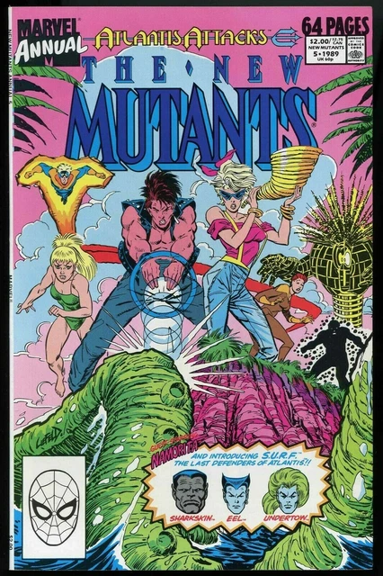 NEW MUTANTS Annual #5-Atlantis Attacks/1st Rob Liefeld Art on New Mutants-1989
