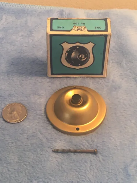 Campana de puerta pulsador redonda vintage de latón de Eagle. 2 1/4", parte No. 106