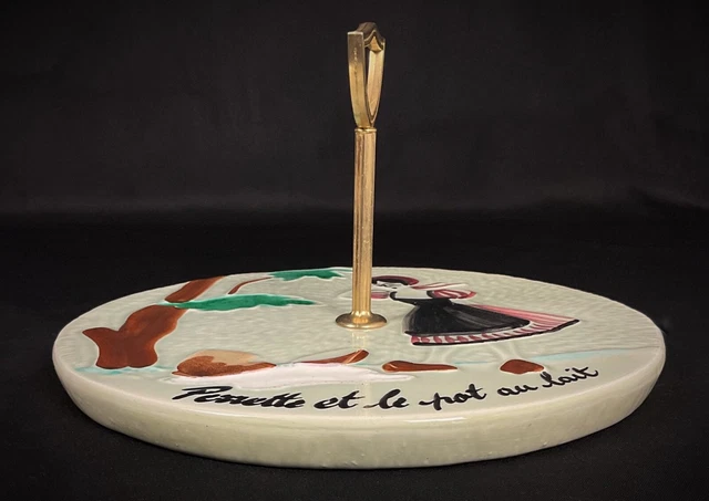 ANCIEN PLATEAU DE Présentation à Fromages/Gâteau en Céramique Poët