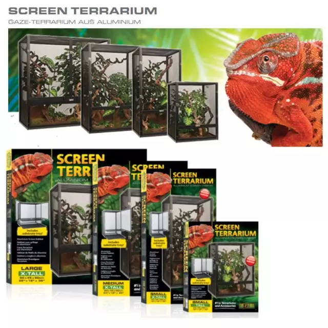 Screen Gaze Terrarium aus Aluminium für Reptilien - verschiedene Größen