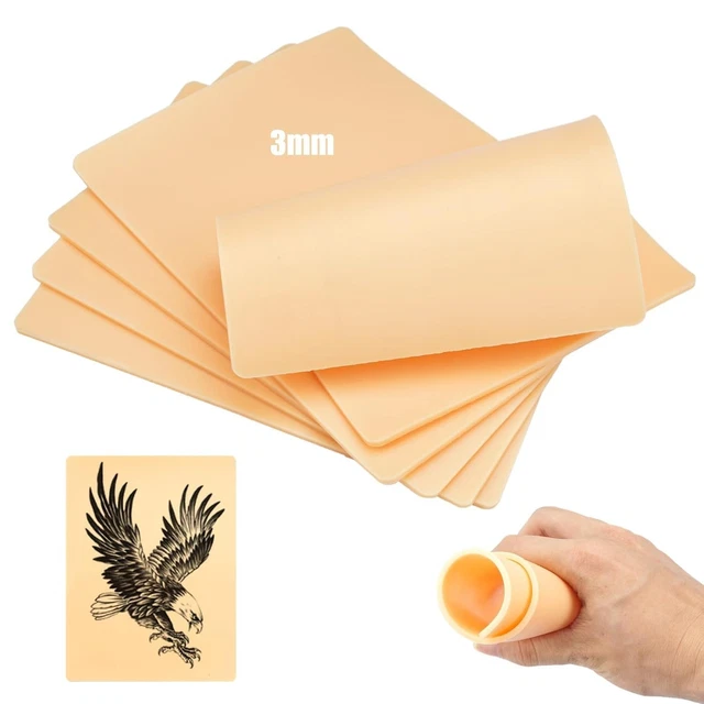 10 Stück Tattoo Übungshaut Aus Silikon – 15x20 Cm, 1 Mm Dick – Für Microblading & Tätowier-Übung